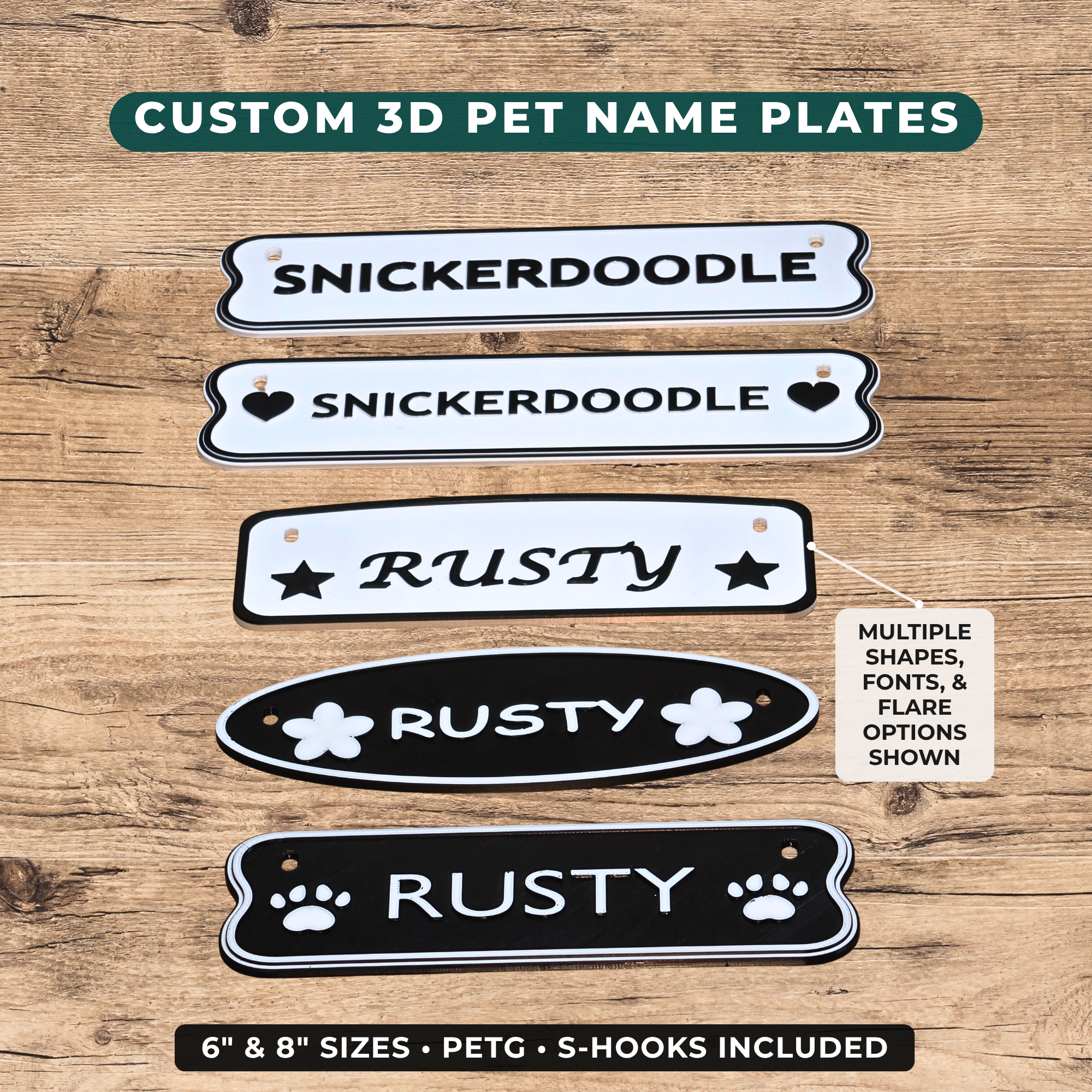 Custom 3D Printed Pet Name Plate | Personalized Pet Sign