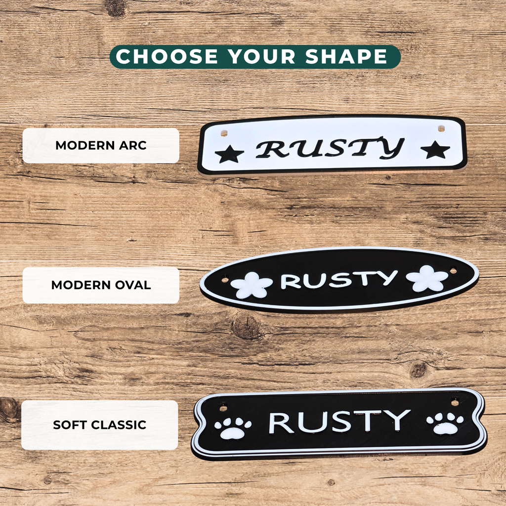 Custom 3D Printed Pet Name Plate | Personalized Pet Sign