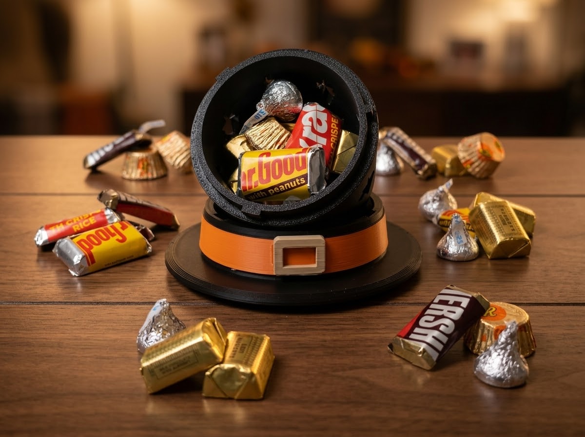 Pilgrim Hat holder filled with wrapped candy