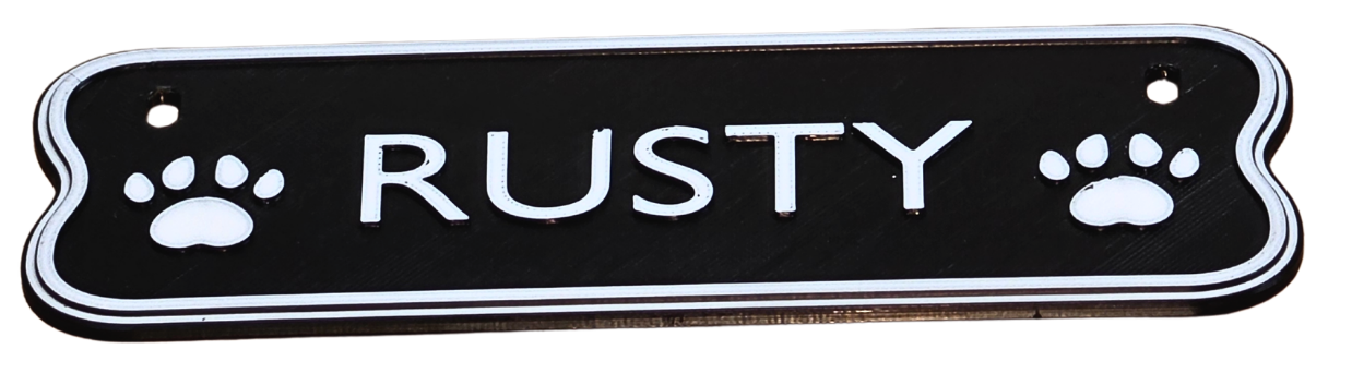 Custom 3D Printed Pet Name Plate | Personalized Pet Sign